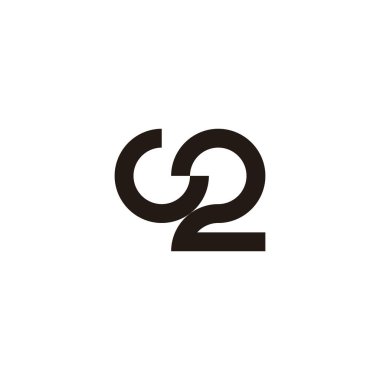 G harfi numara 2 geometrik sembol basit logo vektörü