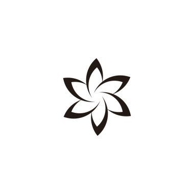 Çiçek, zarif geometrik sembol basit logo vektörü