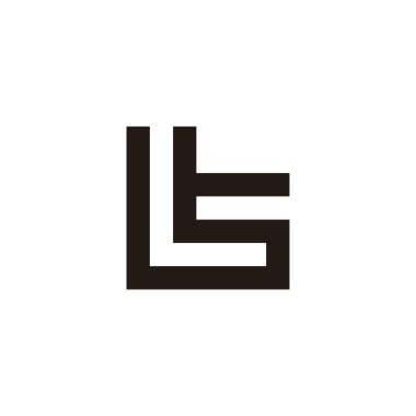 L harfi ve t karesi geometrik sembolü basit logo vektörü