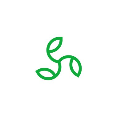 Three leaves geometric symbol simple logo vector