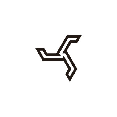 Üçgen, yuvarlak, teknoloji geometrik sembolü basit logo vektörü