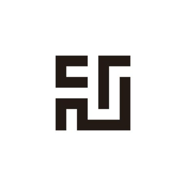 C, N ve r kare geometrik sembolleri basit logo vektörü