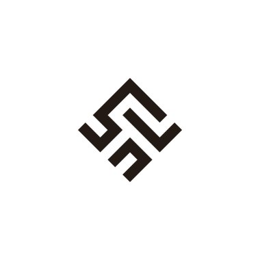 S harfi, n ve L karesi, zarif geometrik sembol basit logo vektörü