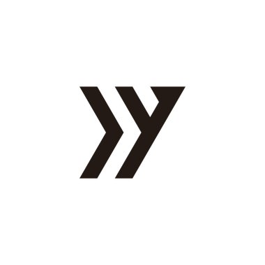Y yönünde geometrik sembol basit logo vektörü