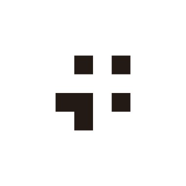 1 numara, artı, kareler geometrik sembol basit logo vektörü