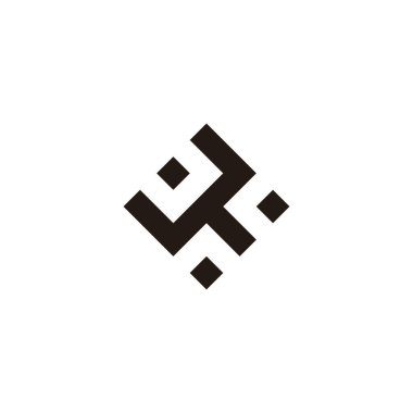 U, Y, A ve C kare geometrik sembolleri basit logo vektörü