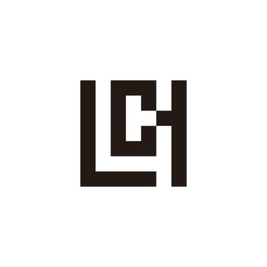 Harf L c H kare geometrik sembol basit logo vektörü