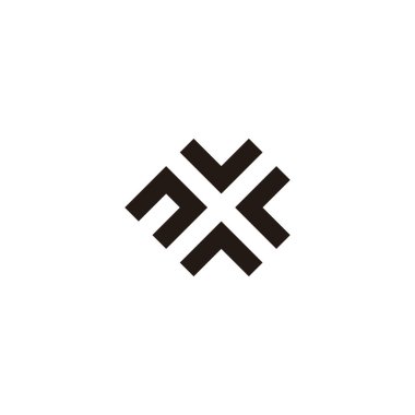 n, v, c ve A kare geometrik sembolü basit logo vektörü