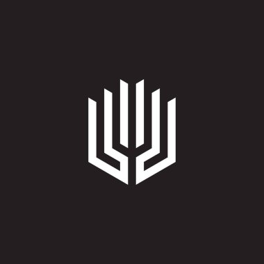 U harfi geometrik sembolü bıçakladı basit logo vektörü