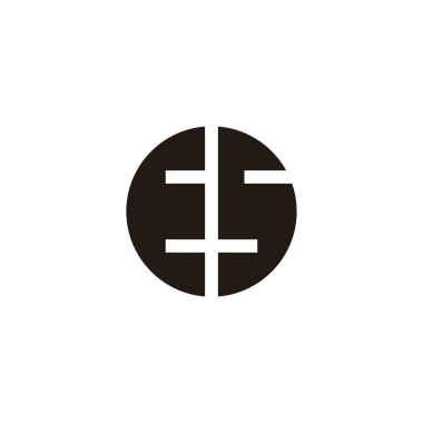 ES harfi geometrik sembol basit logo vektörü