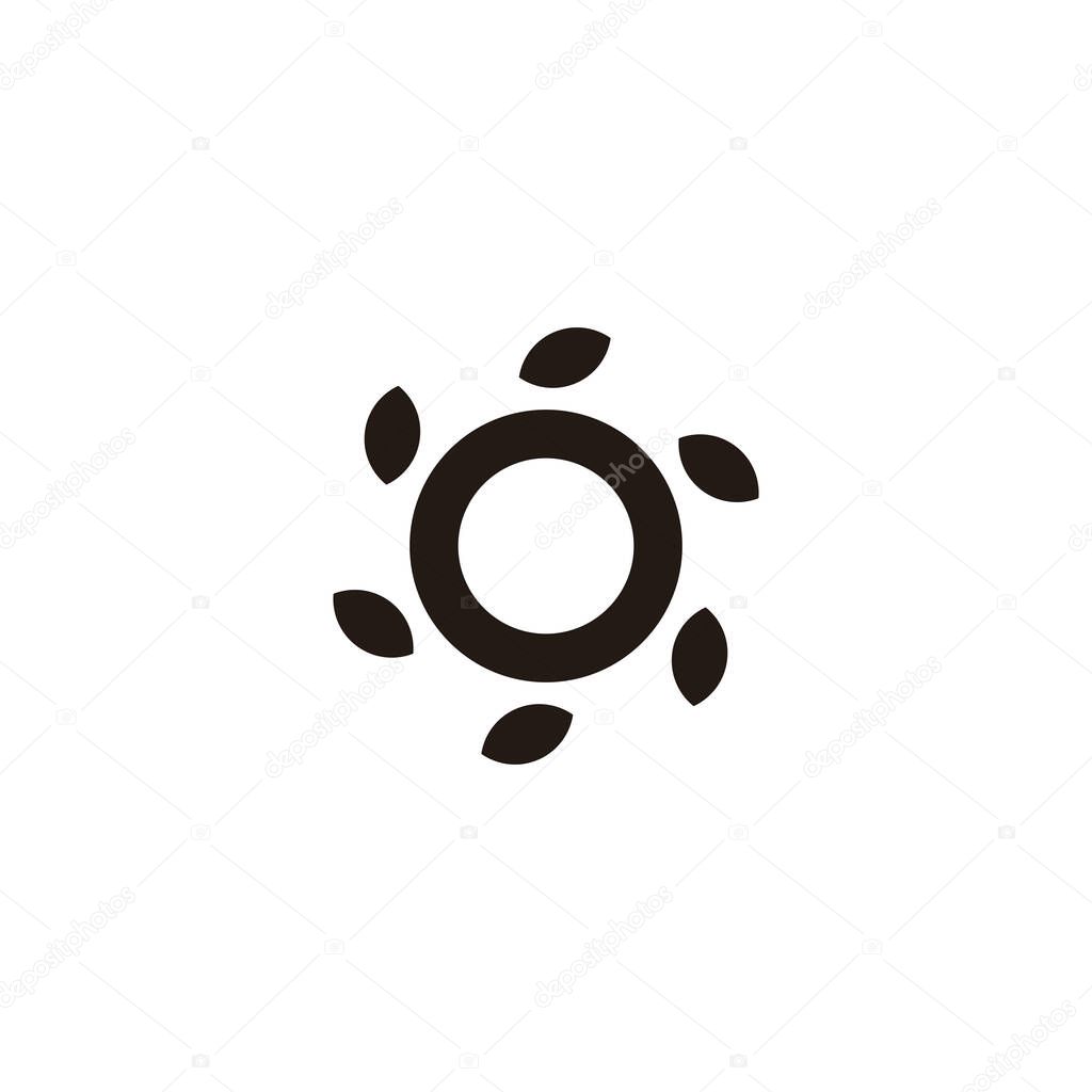 Letter o wheat geometric symbol simple logo vector