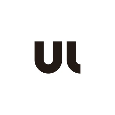 Harf UL eğrisi geometrik sembolü basit logo vektörünü özetliyor