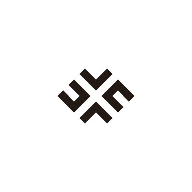 U, V, c harfi, A kare geometrik sembol basit logo vektörü