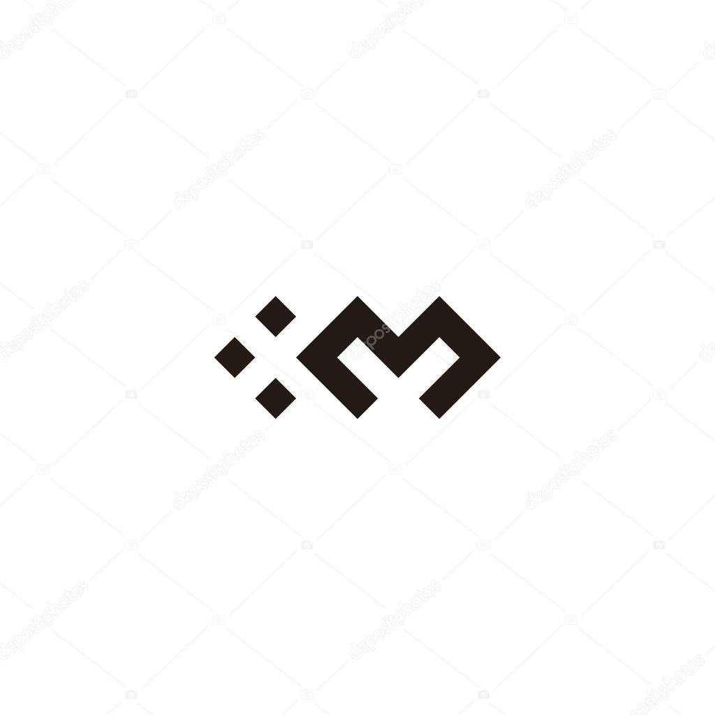 Letter xm squares geometric symbol simple logo vector