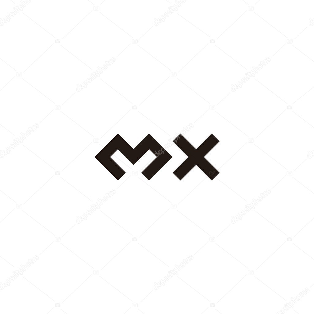 Letter mx square geometric symbol simple logo vector