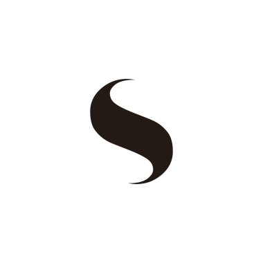 S harfi zarif, eğri geometrik sembol basit logo vektörü