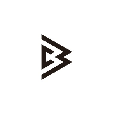 C ve B harfleri modern geometrik sembol basit logo vektörü