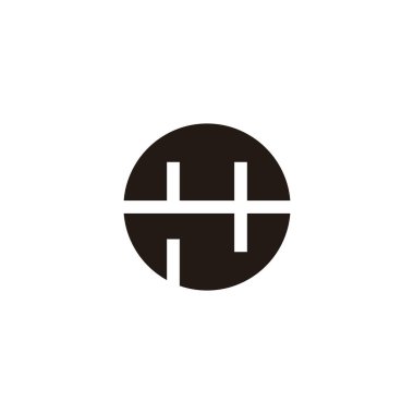 Harf m ve n daire, eşsiz geometrik sembol basit logo vektörü