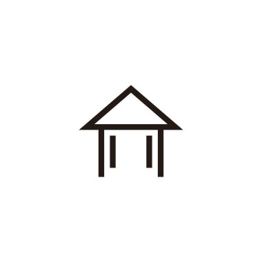 Ev, köy geometrik sembolü basit logo vektörü