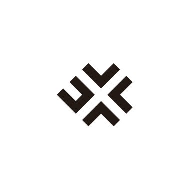 U, V, c ve A kare geometrik sembolü basit logo vektörü