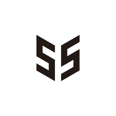 SS kalkanı geometrik sembolü basit logo vektörü