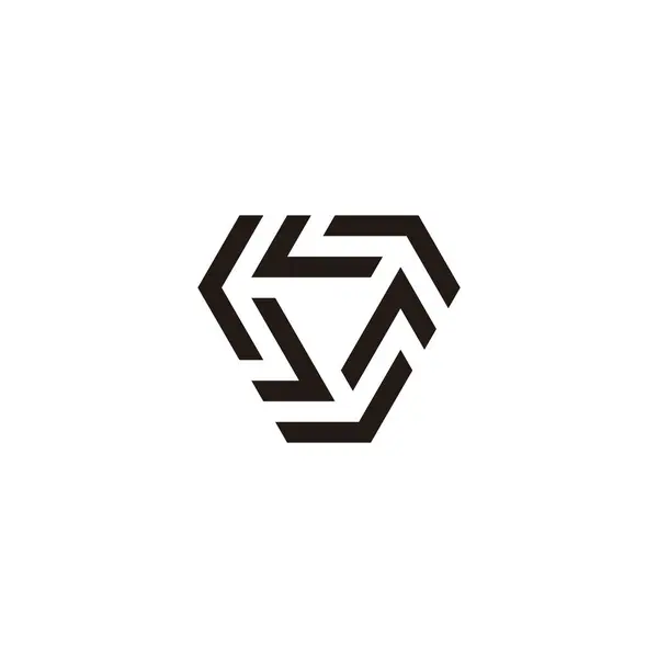 J harfleri üçgeni, modern geometrik sembol basit logo vektörü