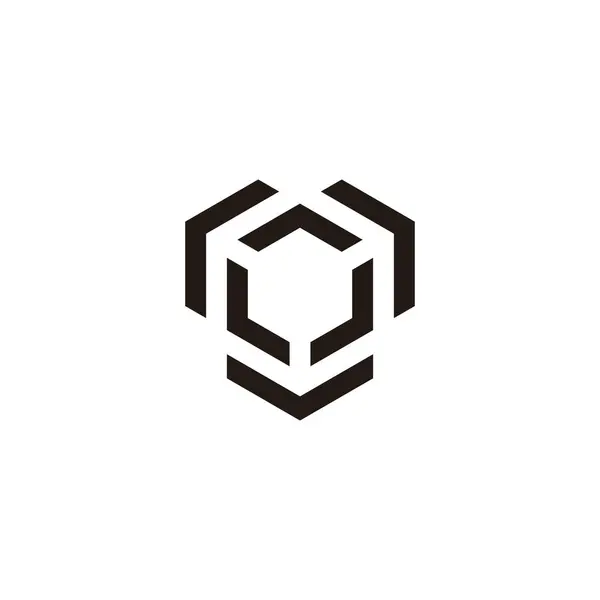 Bokstäver Hexagon Modern Teknik Geometrisk Symbol Enkel Logotyp Vektor Stockillustration