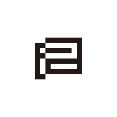 E harfi ve kare geometrik sembol basit logo vektörü