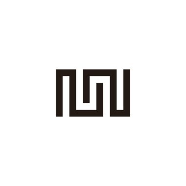 Letter NN square geometric symbol simple logo vector