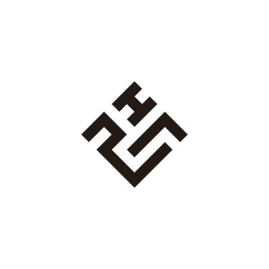 H N r kare geometrik sembolü basit logo vektörü