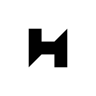 H harfi bıçak geometrik sembolü basit logo vektörü