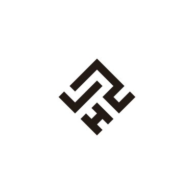 V, N ve H harfleri zarif geometrik sembol basit logo vektörü