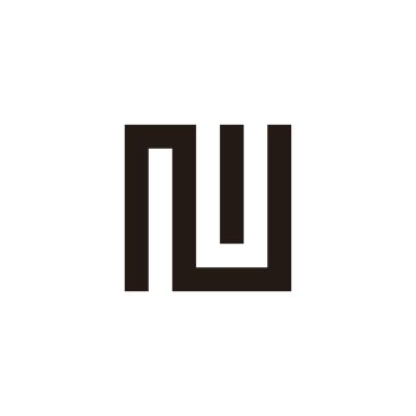 N harfi çizgili geometrik sembol basit logo vektörü