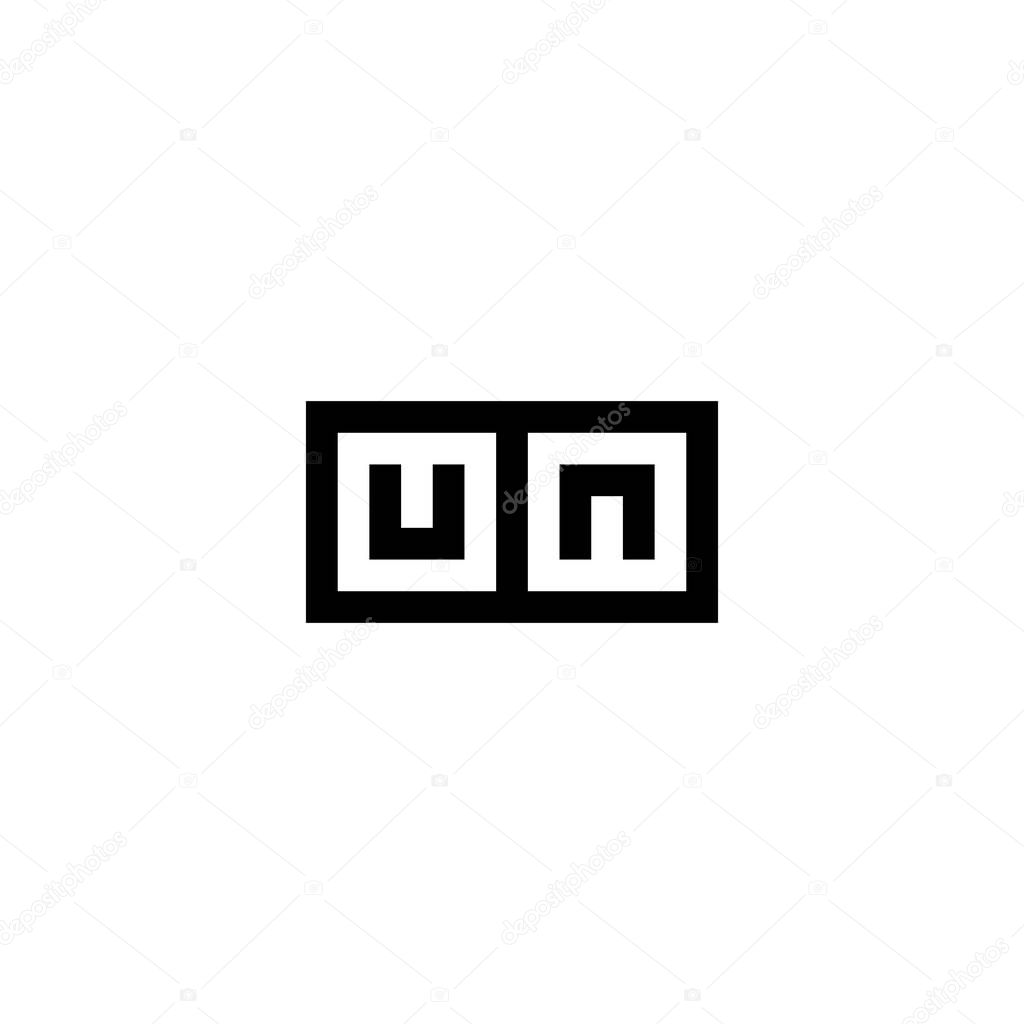 Letter U n square frame geometric symbol simple logo vector