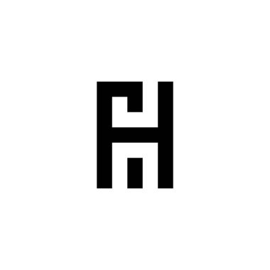H, J ve n kare geometrik sembolü basit logo vektörü