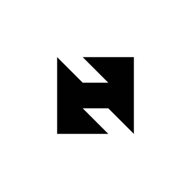 Harf NH HN H kare geometrik sembol basit logo vektörü