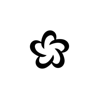 Çiçek, dış hatlı geometrik sembol basit logo vektörü