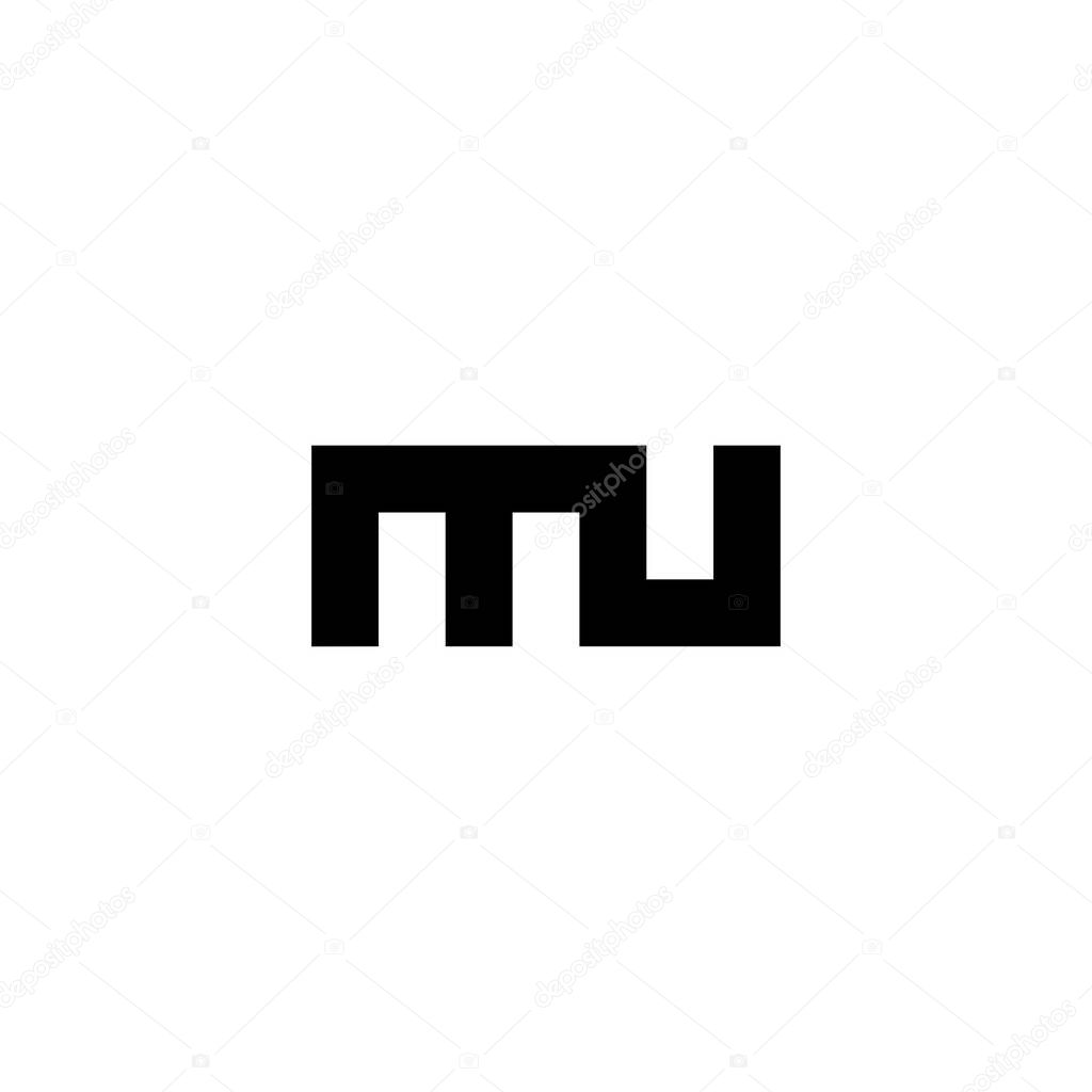 Letter mu square geometric symbol simple logo vector