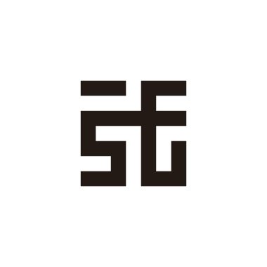 SE kare bağlantılı geometrik sembol basit logo vektörü