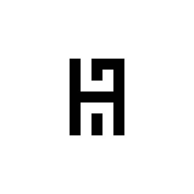H, L ve n kare geometrik sembolleri basit logo vektörü