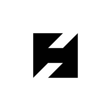 H harfi bıçak geometrik sembolü basit logo vektörü