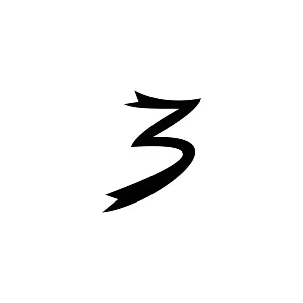 Symbol Geometryczny Wstążki Numer Prosty Wektor Logo Ilustracje Stockowe bez tantiem