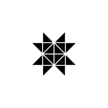 Üçgenler, kurdele şekilli geometrik sembol basit logo vektörü