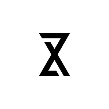 Harf x ve z üçgen geometrik sembol basit logo vektörü