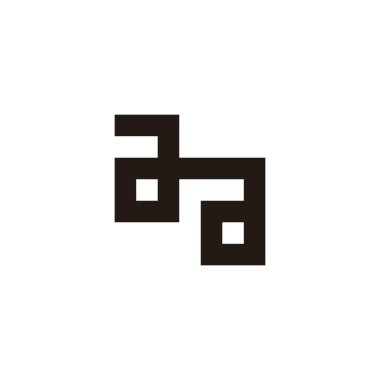 A kare bağlantısı geometrik sembolü basit logo vektörü