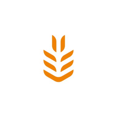 Buğday, v harfi geometrik sembol basit logo vektörü