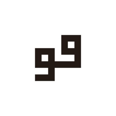 G harfi kare geometrik sembolü basit logo vektörü