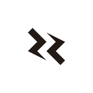 Zz kare harfi, şimşek geometrik sembolü basit logo vektörü