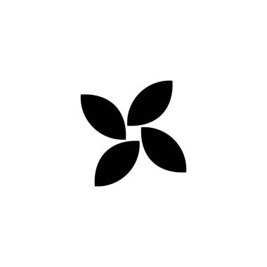 Dört Yaprak, eşsiz geometrik sembol basit logo vektörü
