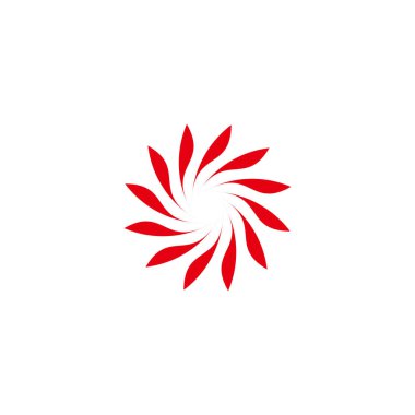 Çiçek, sarmal geometrik sembol basit logo vektörü